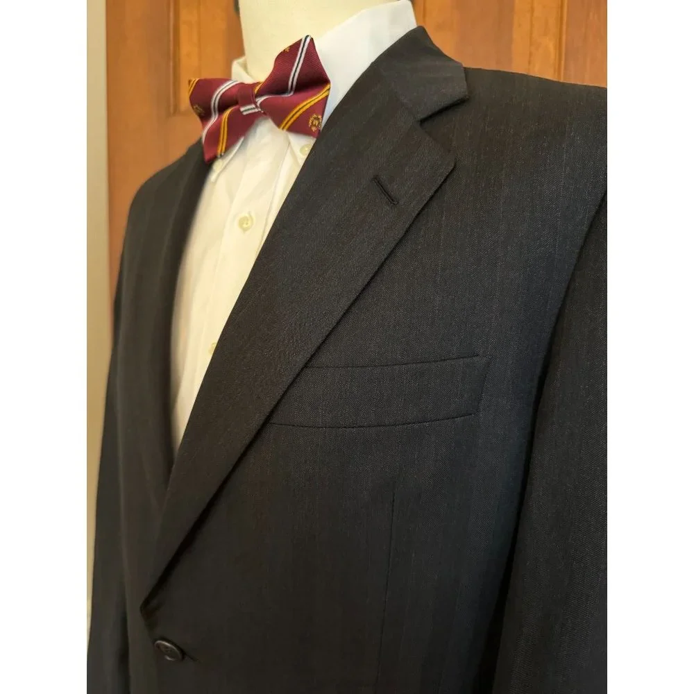 VTG Hickey Freeman Loro Piana Wool Sport Coat Men 41S‎ Herringbone Jacket Blazer